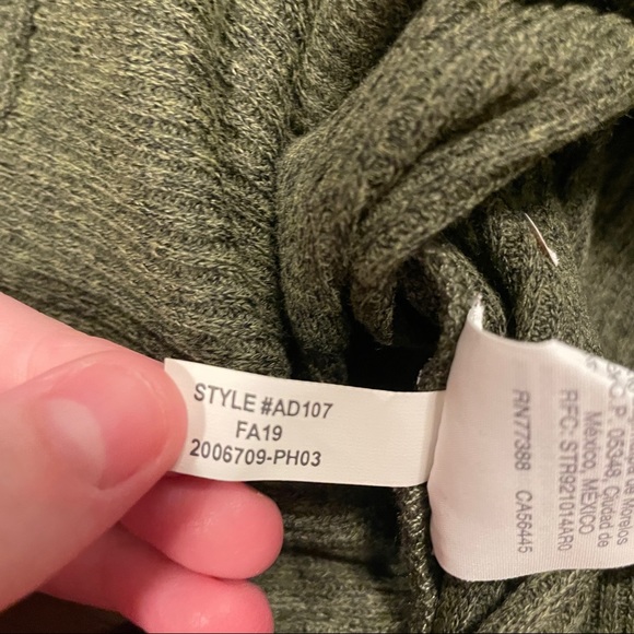 SOLD Madewell Heathered Bubble Sleeve Swing Turtleneck Sweater Olive Green - Picture 6 of 9